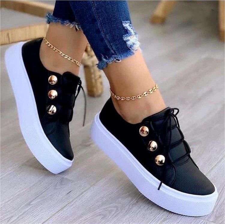 Lace-up Flats Sneakers Women