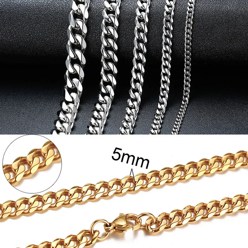 Chain Necklace for Men Women  Stainless Steel