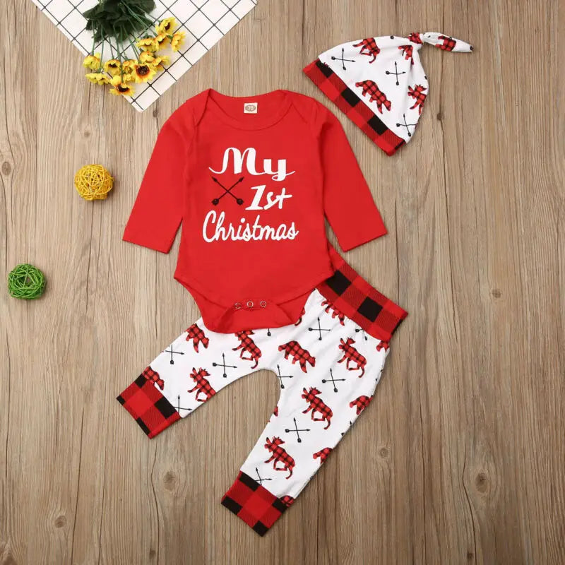 Lovely Baby girl My First Christmas 2PCS