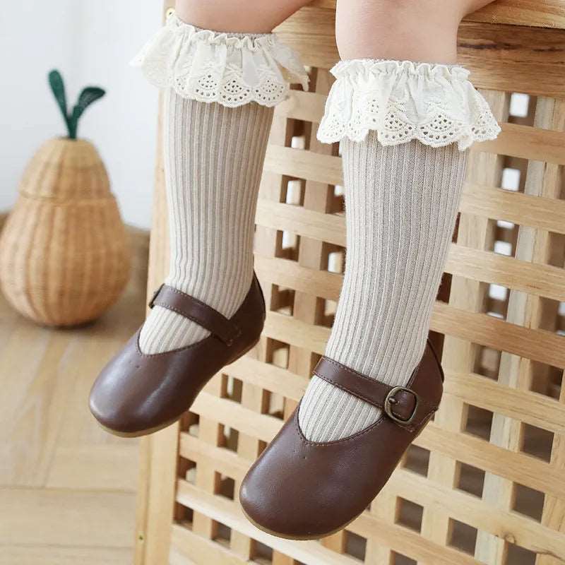 Baby Girls Knee High Socks Long Kids Soft Cotton 0-8y