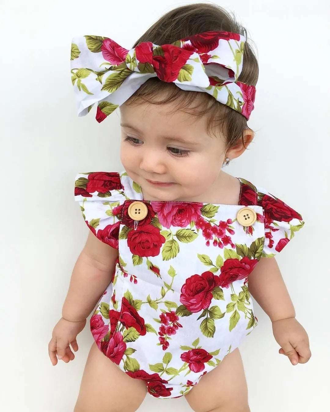 Baby Girls Clothes Jumpsuit Romper+Headband 0-24M 2 pcs