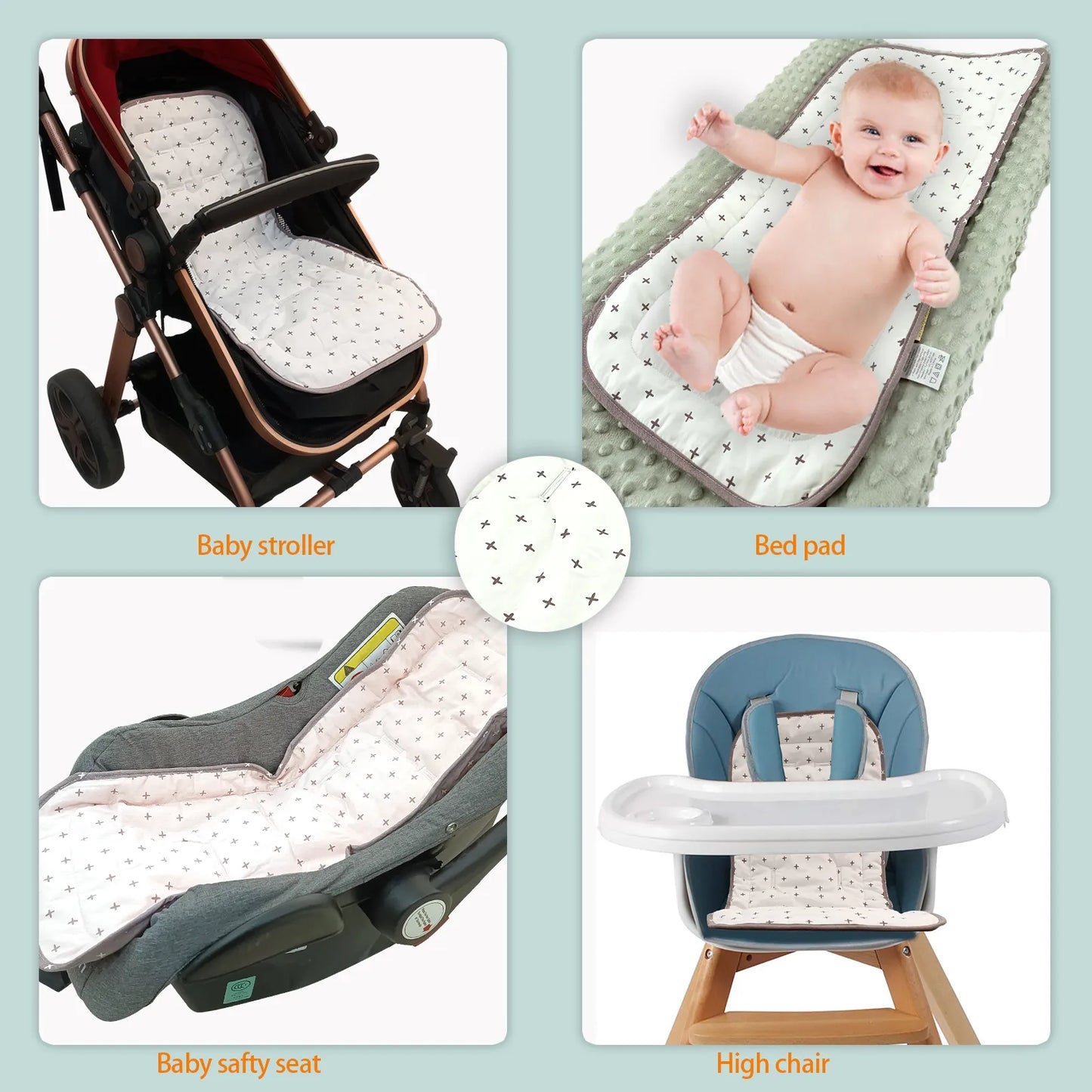 Baby Stroller Accessories Cotton Diapers Changing Nappy Pad Seat