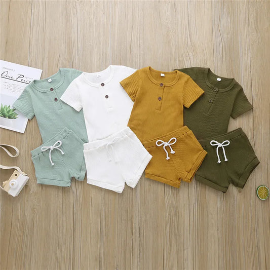 Newborn Baby Boy Girl Summer Casual Cotton Outfit 2 pcs