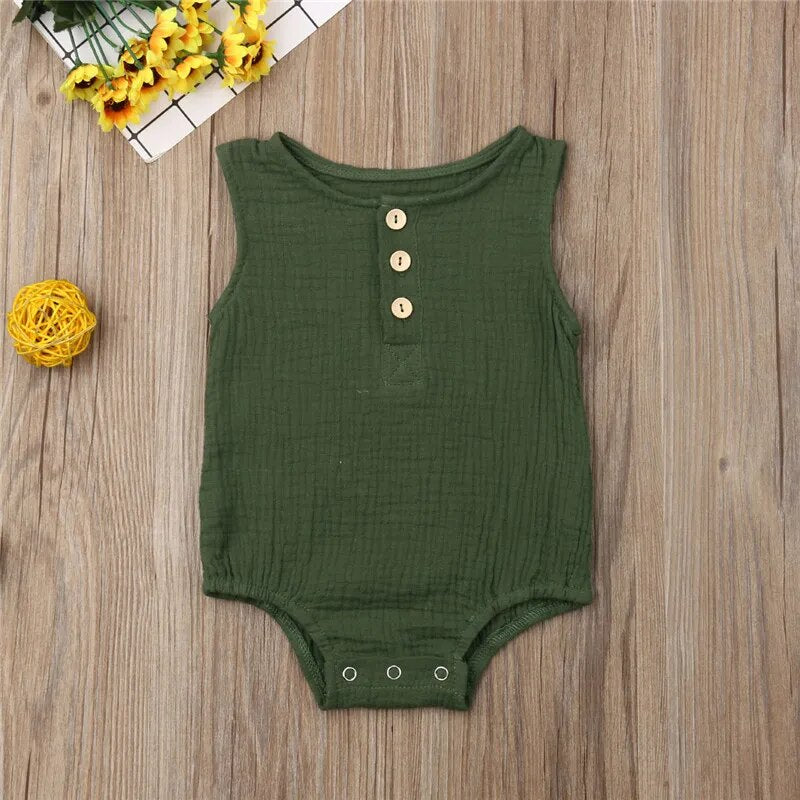 Newborn Baby Girls Boys Romper Cotton Linen,