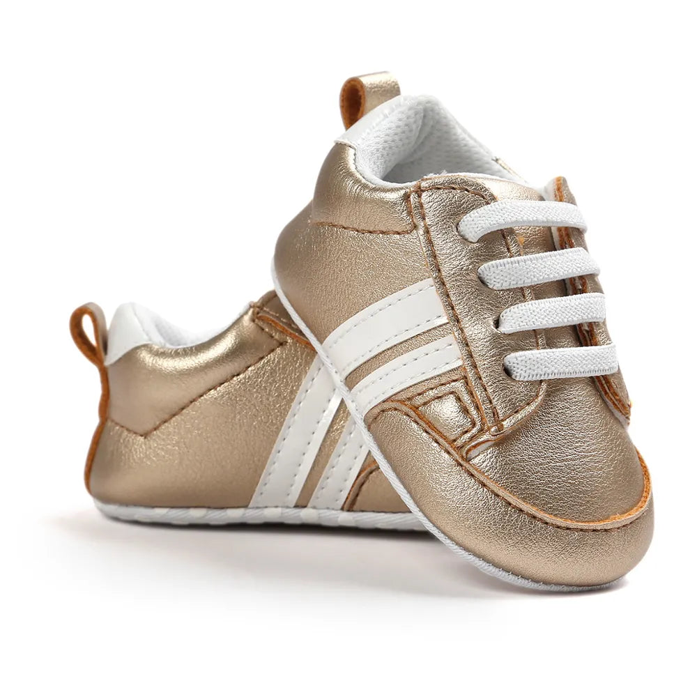 Baby Shoes Newborn Boys Sneaker Girls Two Striped First Walkers