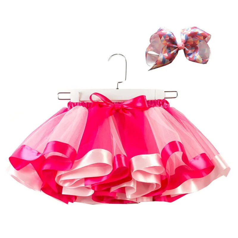 Mini Rainbow Tulle Dance Skirt for Princesses