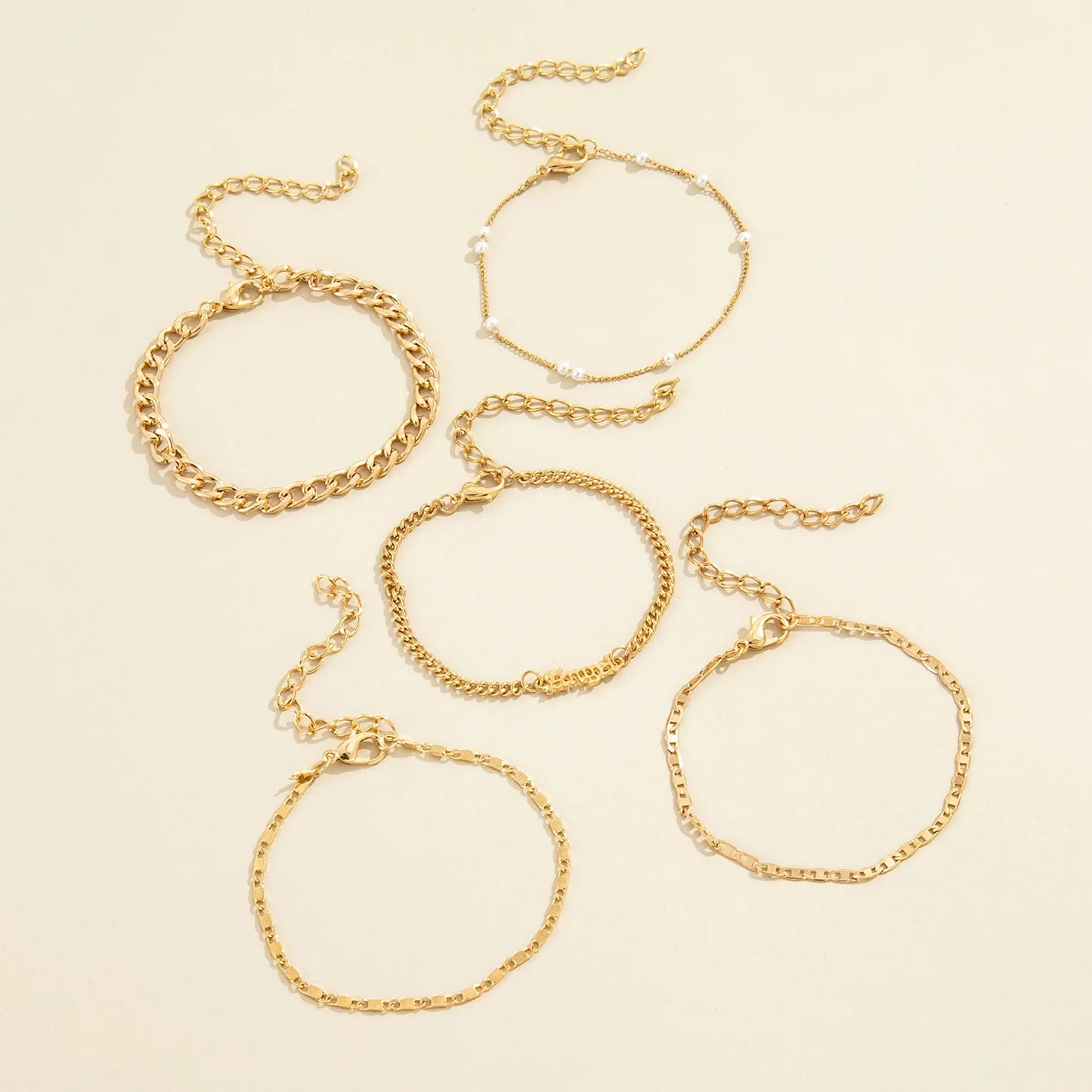 Chain Bracelet Set For Women  5 pcs