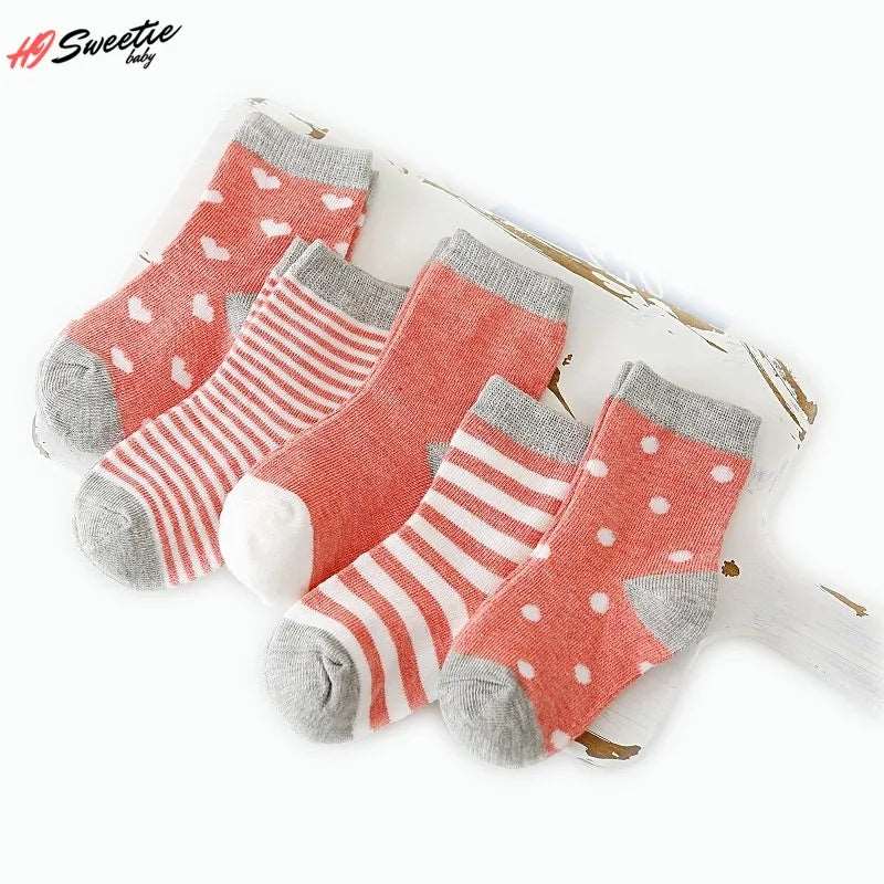 5Pairs Baby Socks Newborn Baby Boy Socks 0-1-3-7y