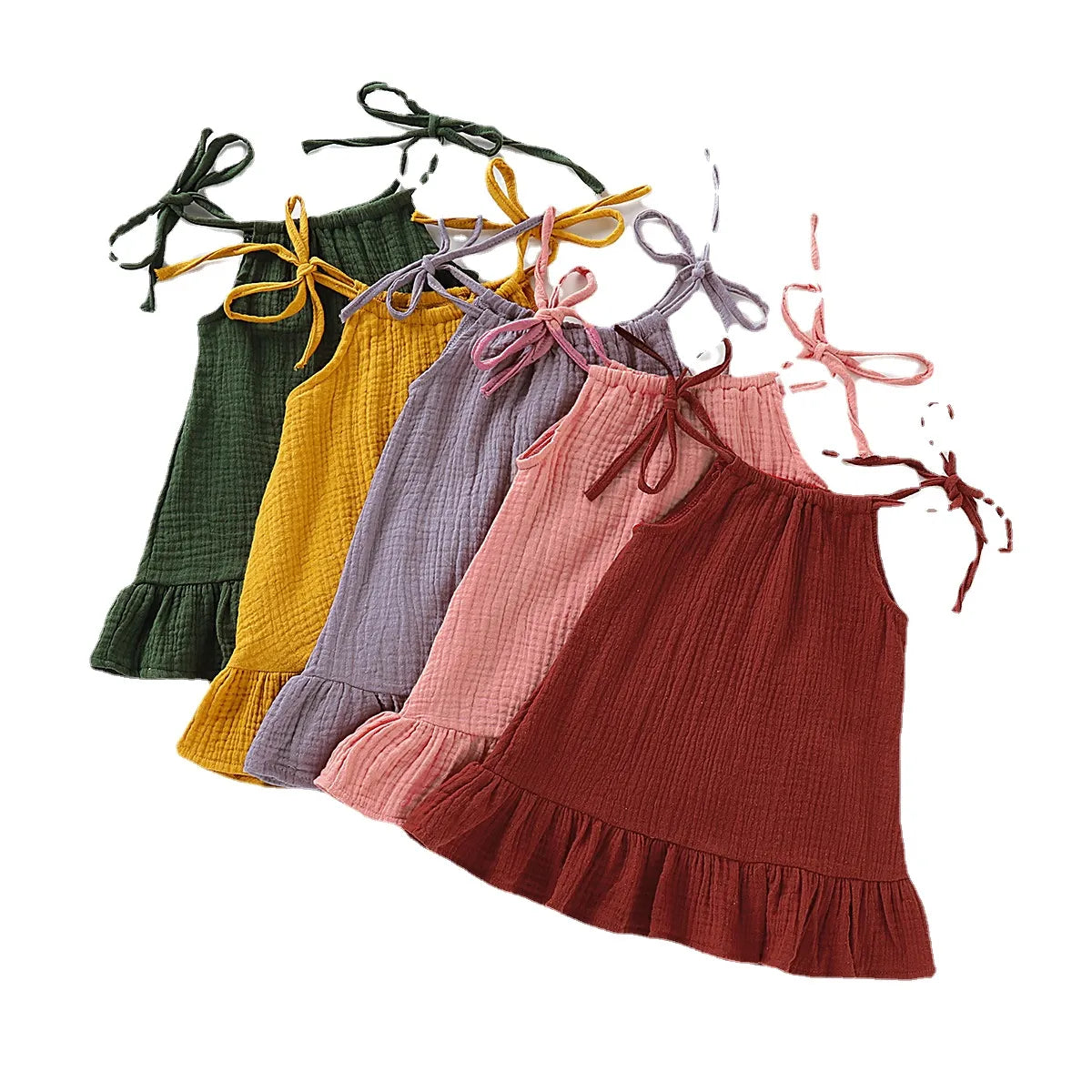 Toddler Baby Girls Sleeveless Ruffle Summer Dress,