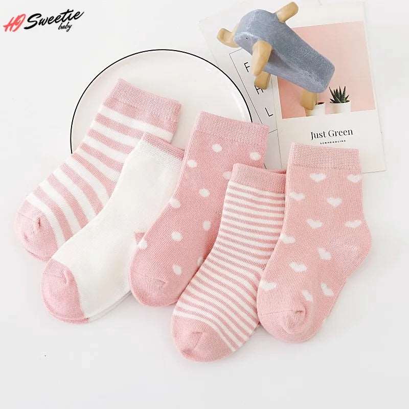 5Pairs Baby Socks Newborn Baby Boy Socks 0-1-3-7y