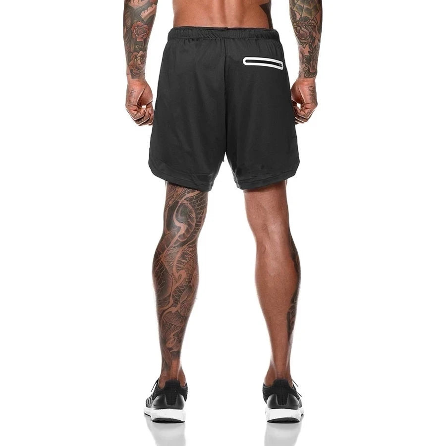 Gyms Fitness Shorts Men Sports 2 In 1 Double