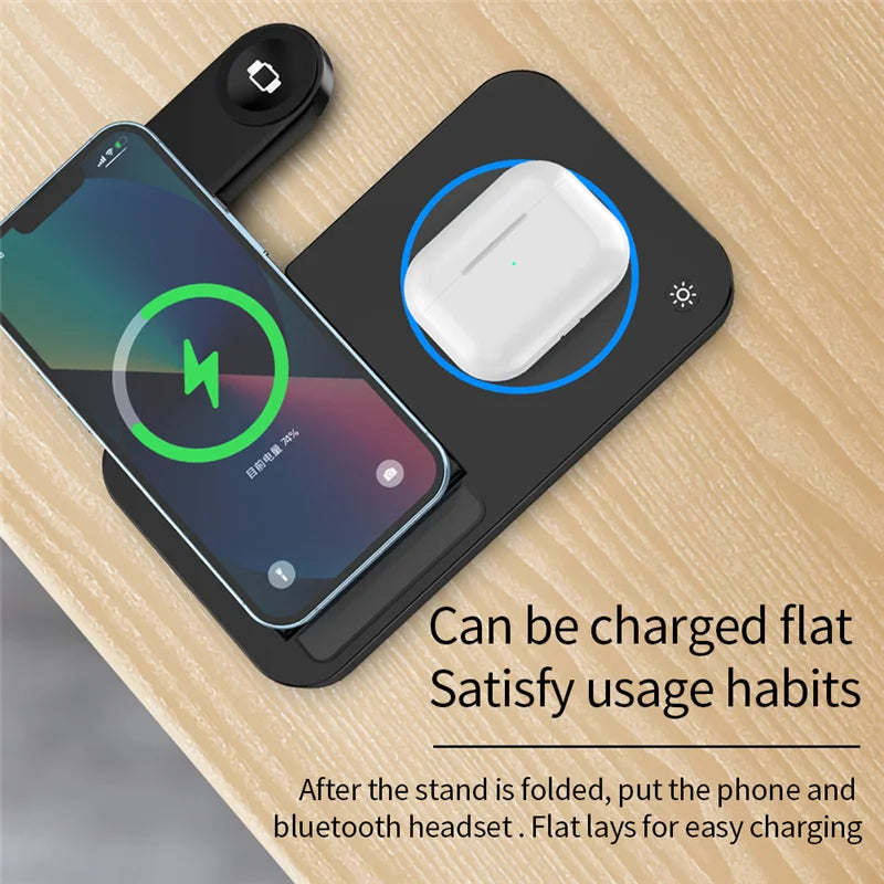 Foldable Wireless Charging Station For iPhone, Samsung Galaxy