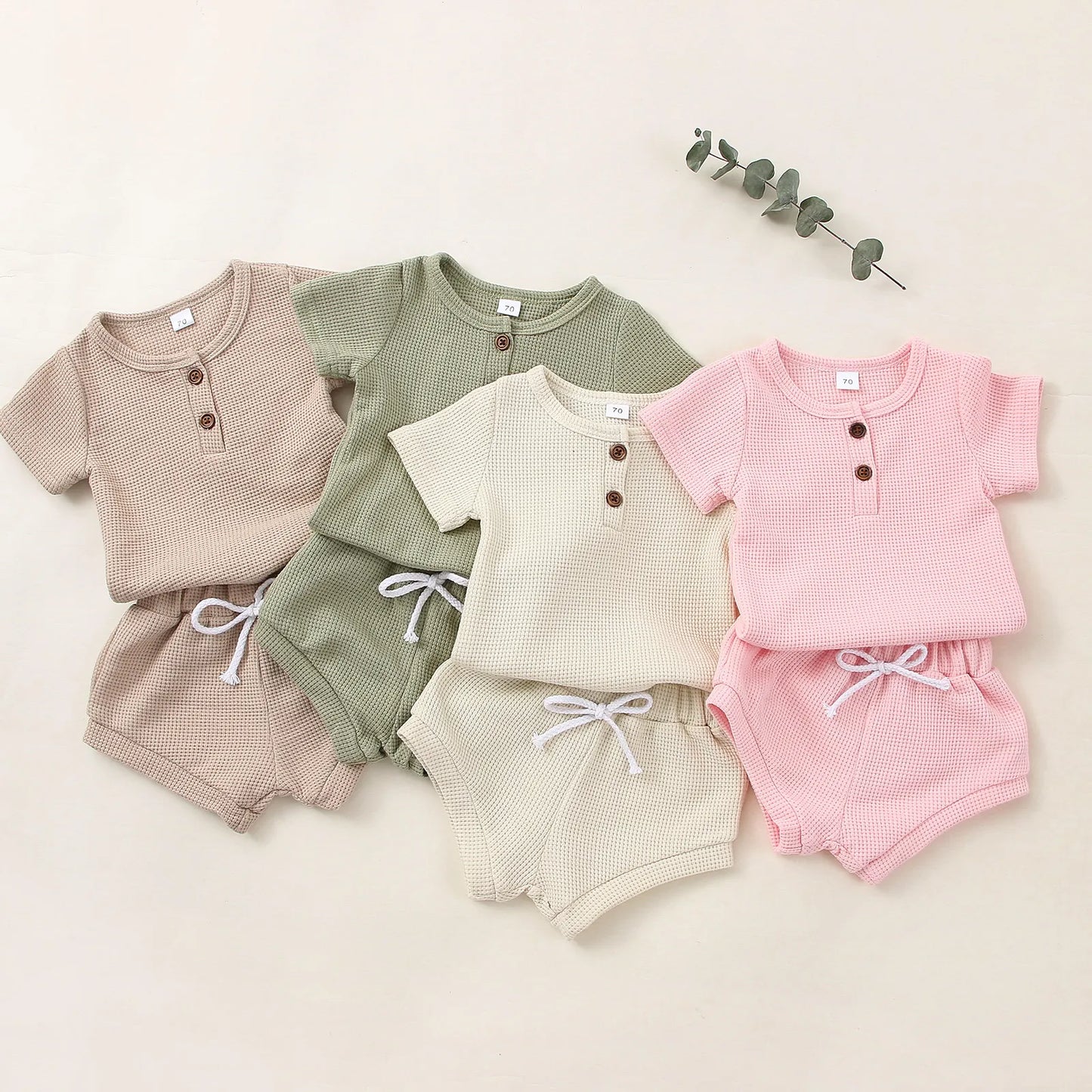 Newborn Baby Boy Girl Summer Casual Cotton Outfit 2 pcs