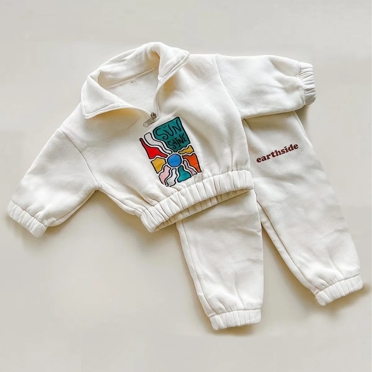 Thick Fleece Half-Zip Jacket + Pants, for Baby Boys