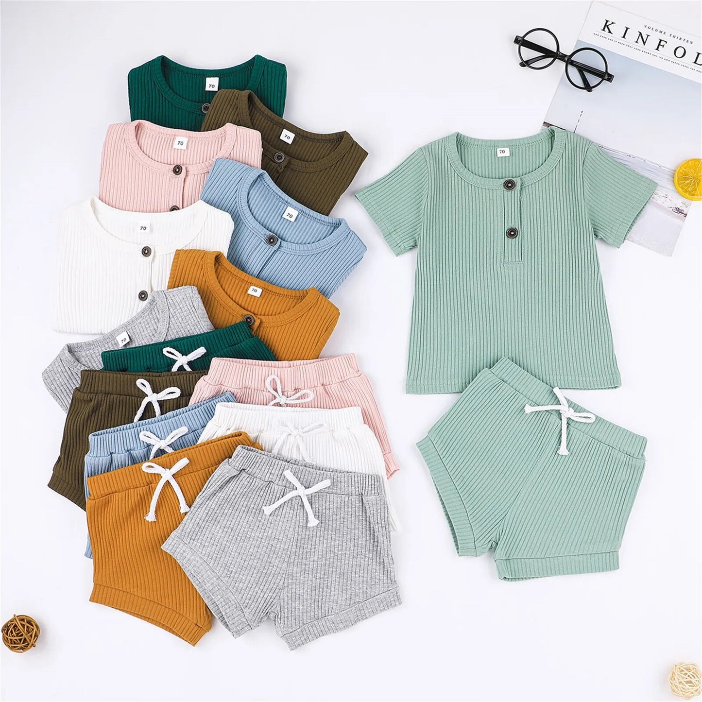 Newborn Baby Boy Girl Summer Casual Cotton Outfit 2 pcs