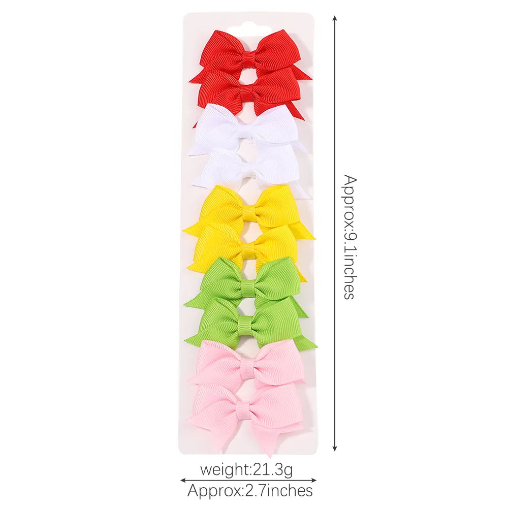 Ribbon Bowknot Hair Clips for Baby Girls 10 PCS