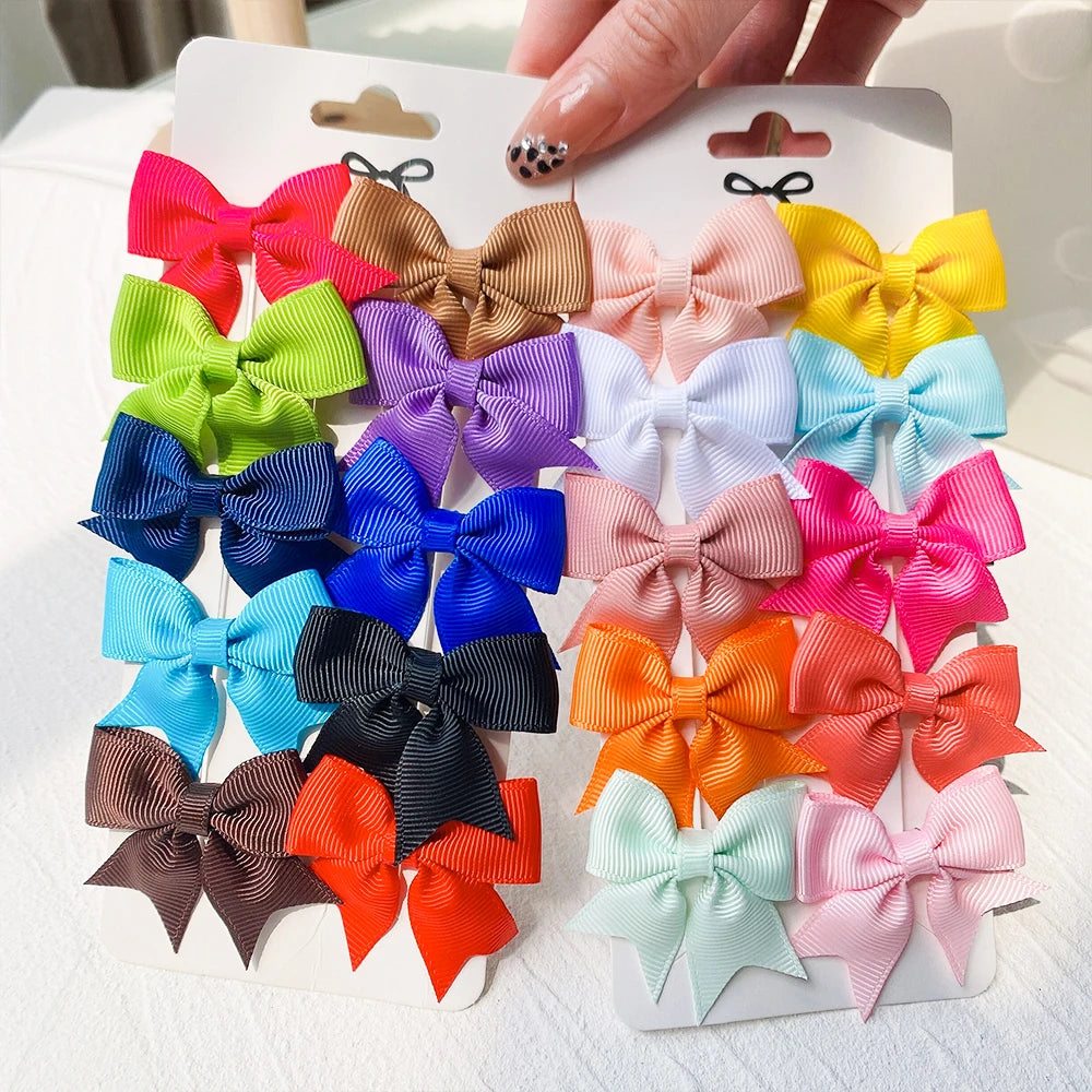 Ribbon Bowknot Hair Clips for Baby Girls 10 PCS