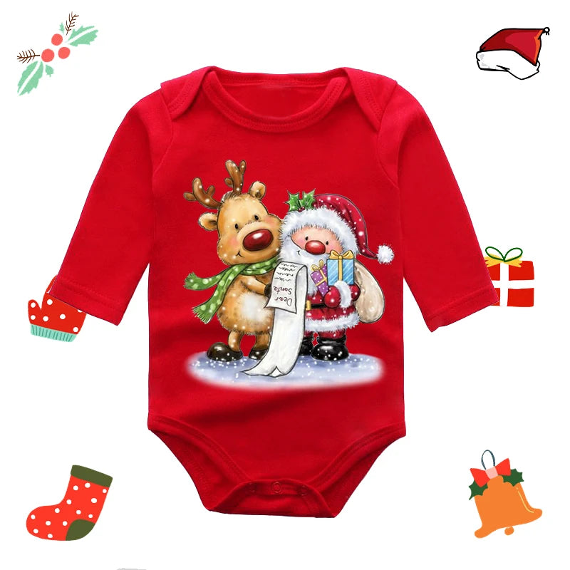 My First Christmas Rompers Baby Boys Girls