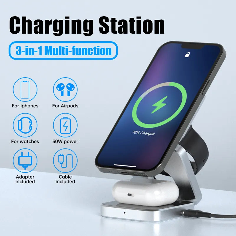 foldable Magnetic Wireless Charger Stand For iPhone