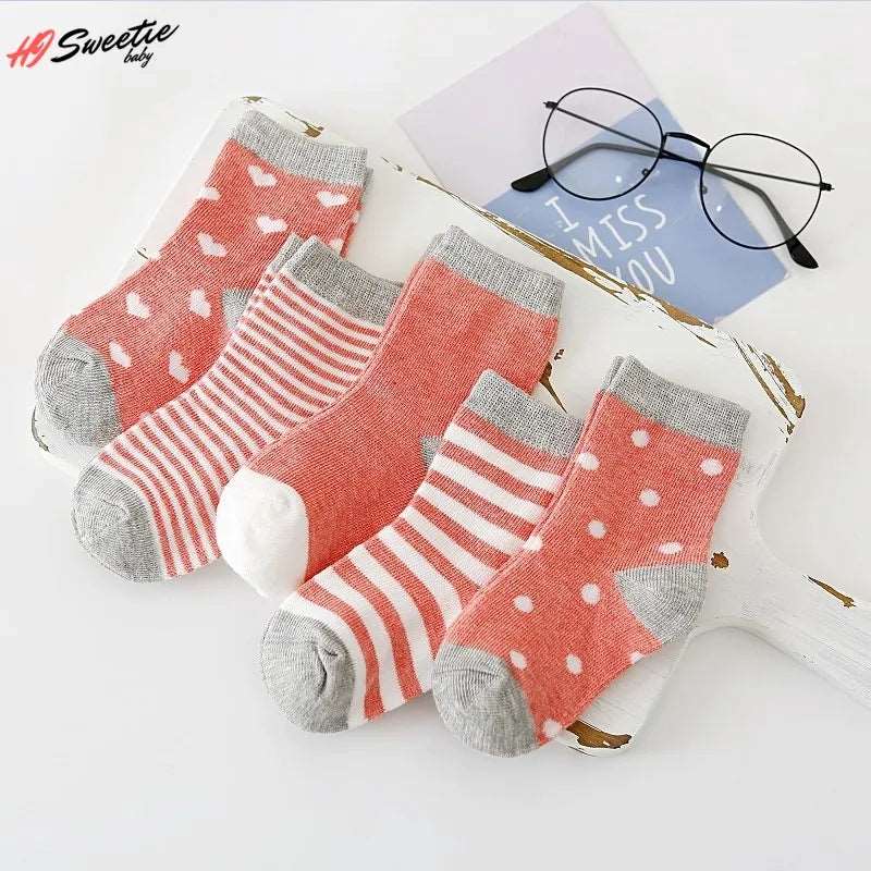 5Pairs Baby Socks Newborn Baby Boy Socks 0-1-3-7y