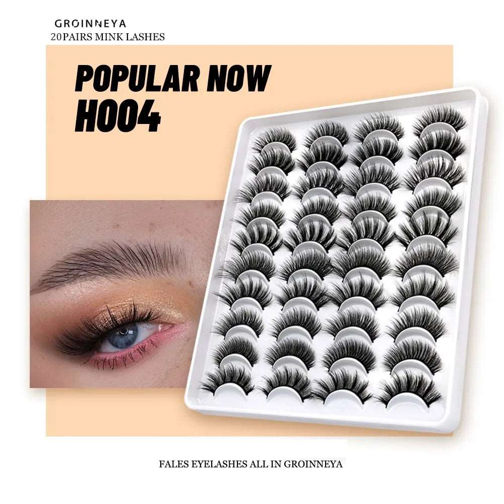 20 Pairs False Lashes 3D  Natural