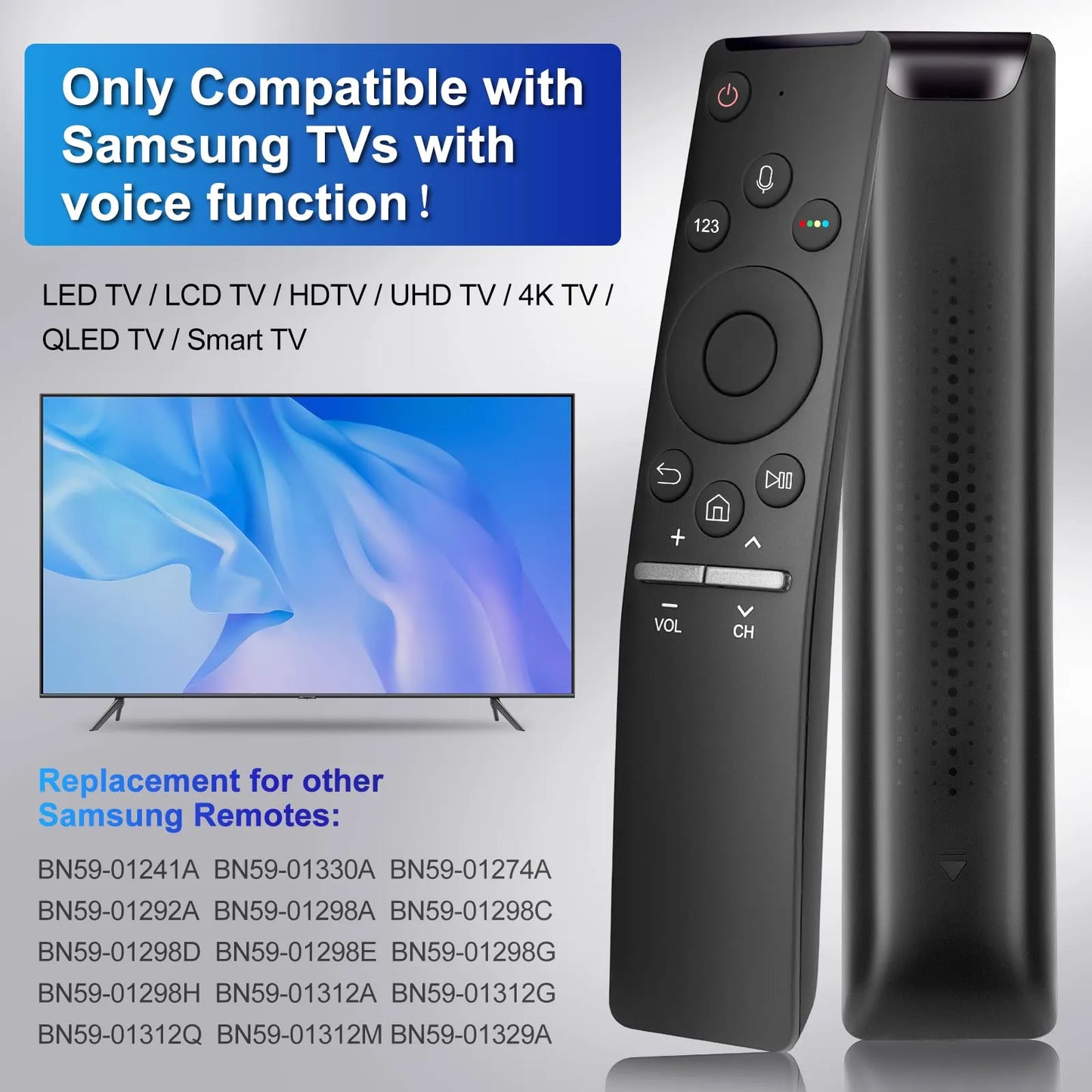 Universal Voice Remote Control for All Samsung Voice Function TVs