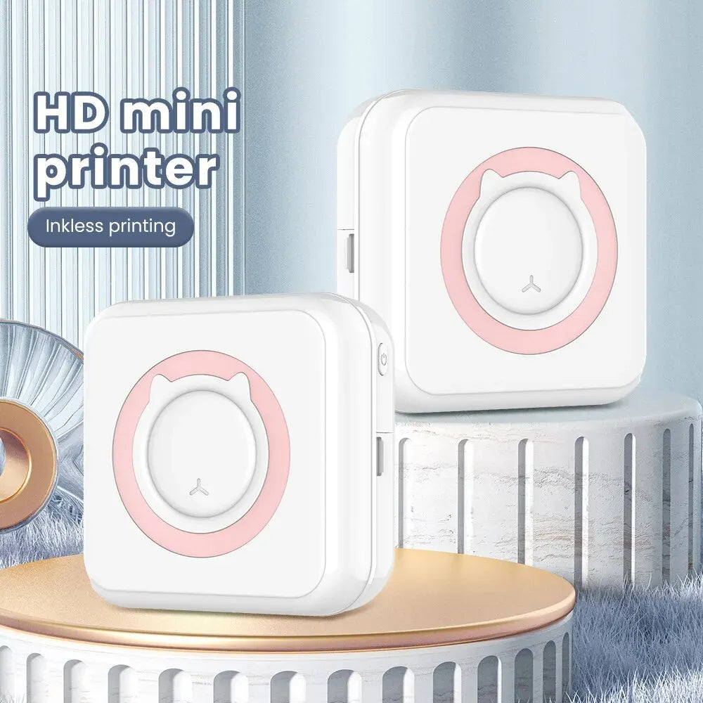 Mini Printer Portable Thermal Stickers Paper