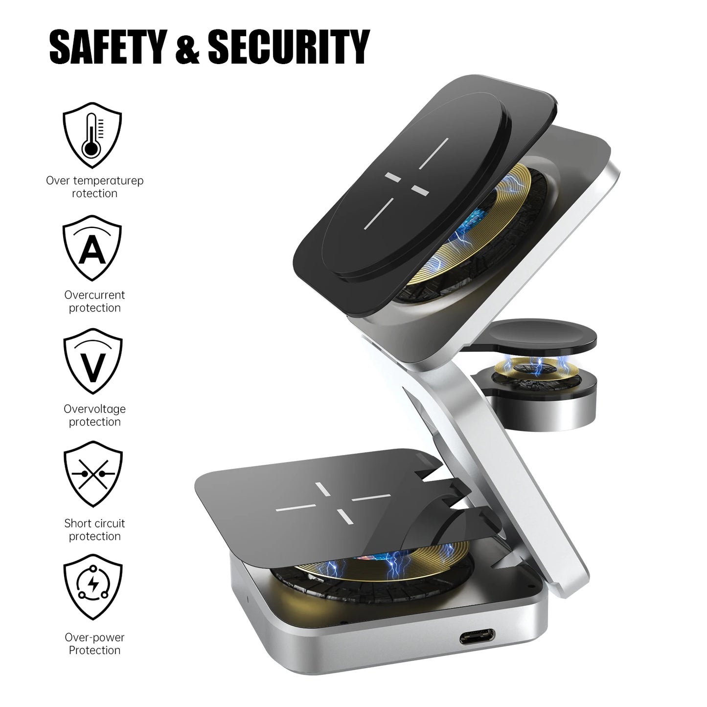 foldable Magnetic Wireless Charger Stand For iPhone