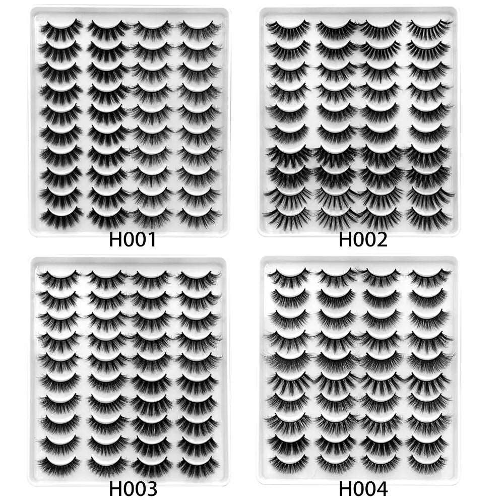 20 Pairs False Lashes 3D  Natural