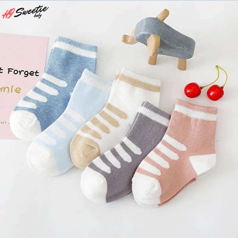 5Pairs Baby Socks Newborn Baby Boy Socks 0-1-3-7y