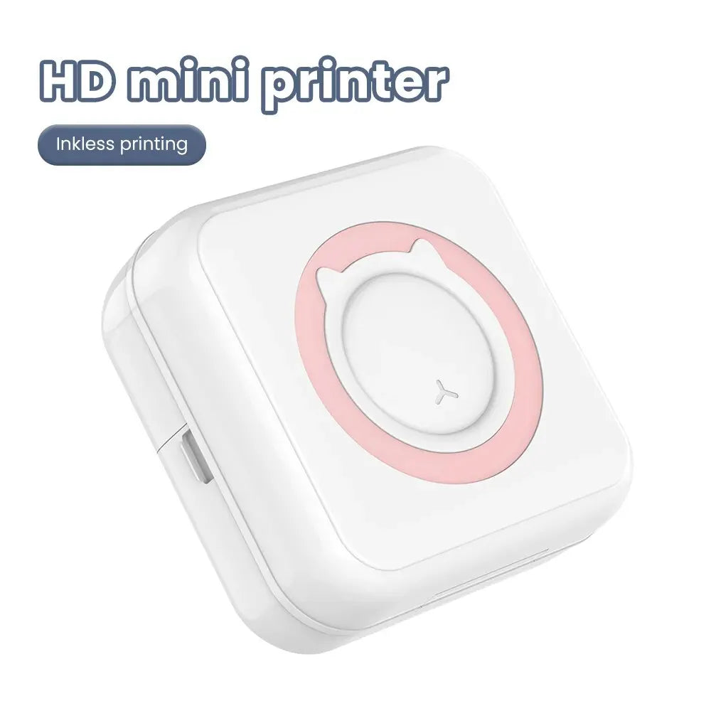 Mini Printer Portable Thermal Stickers Paper