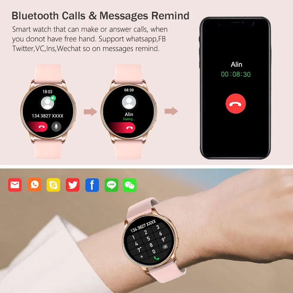 Bluetooth Call Smart Watch Women with GPS