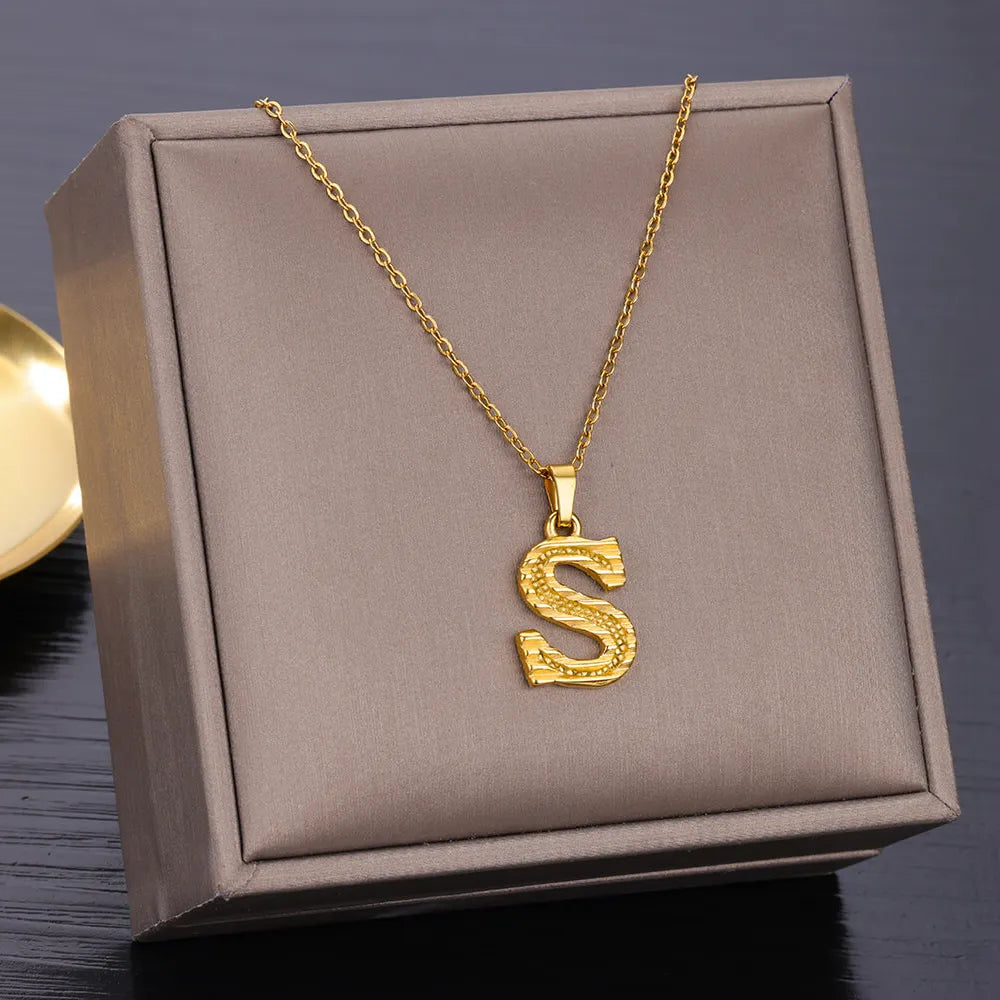 Stainless Steel Initial Necklaces For Women Men