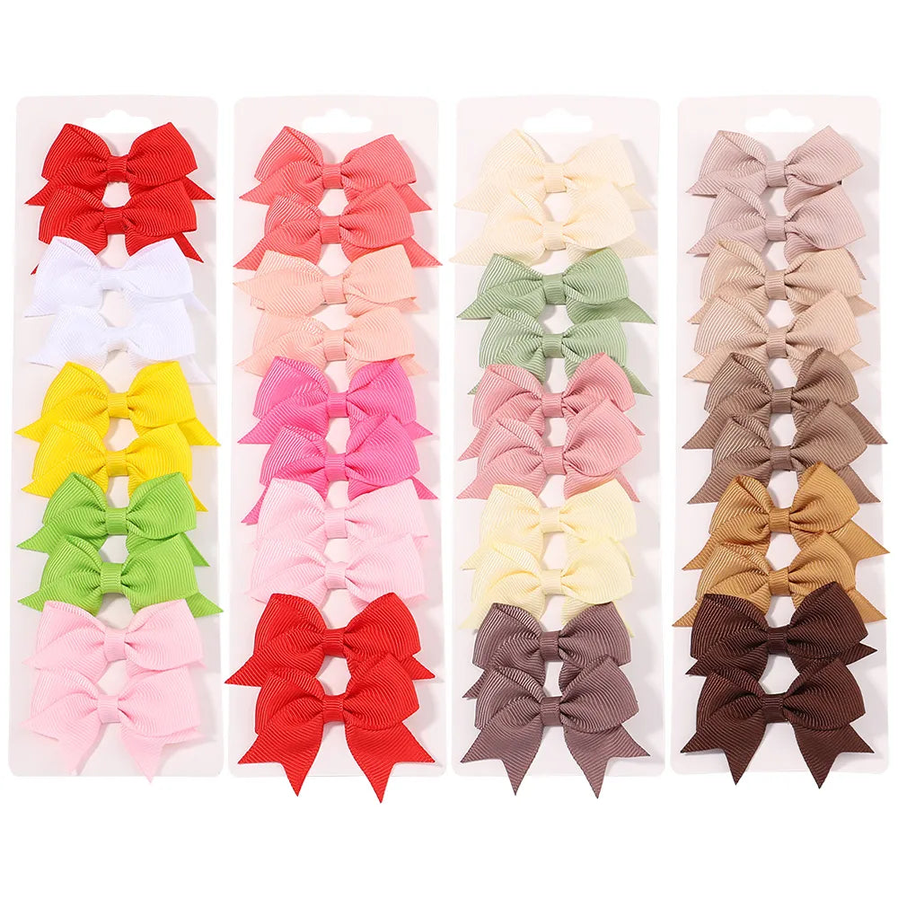 Ribbon Bowknot Hair Clips for Baby Girls 10 PCS