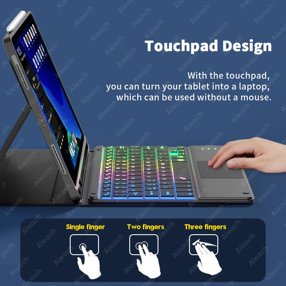 Wireless Backlit Bluetooth Keyboard with Touchpad