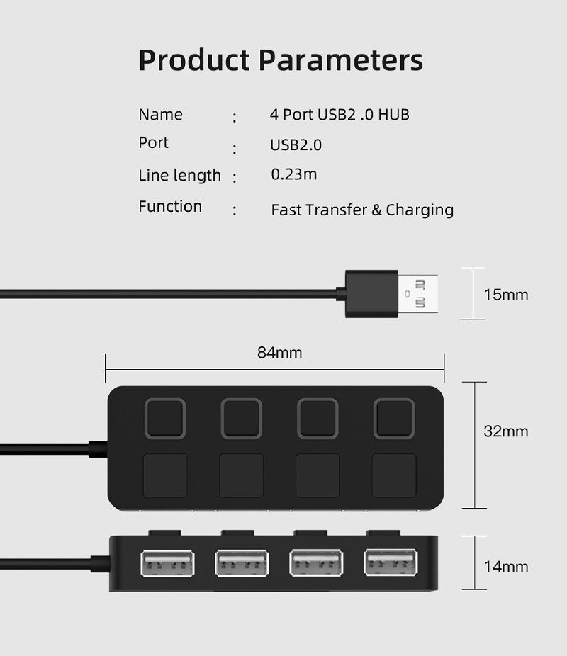 USB 2.0 HUB  Power USB Drives For Laptop PC